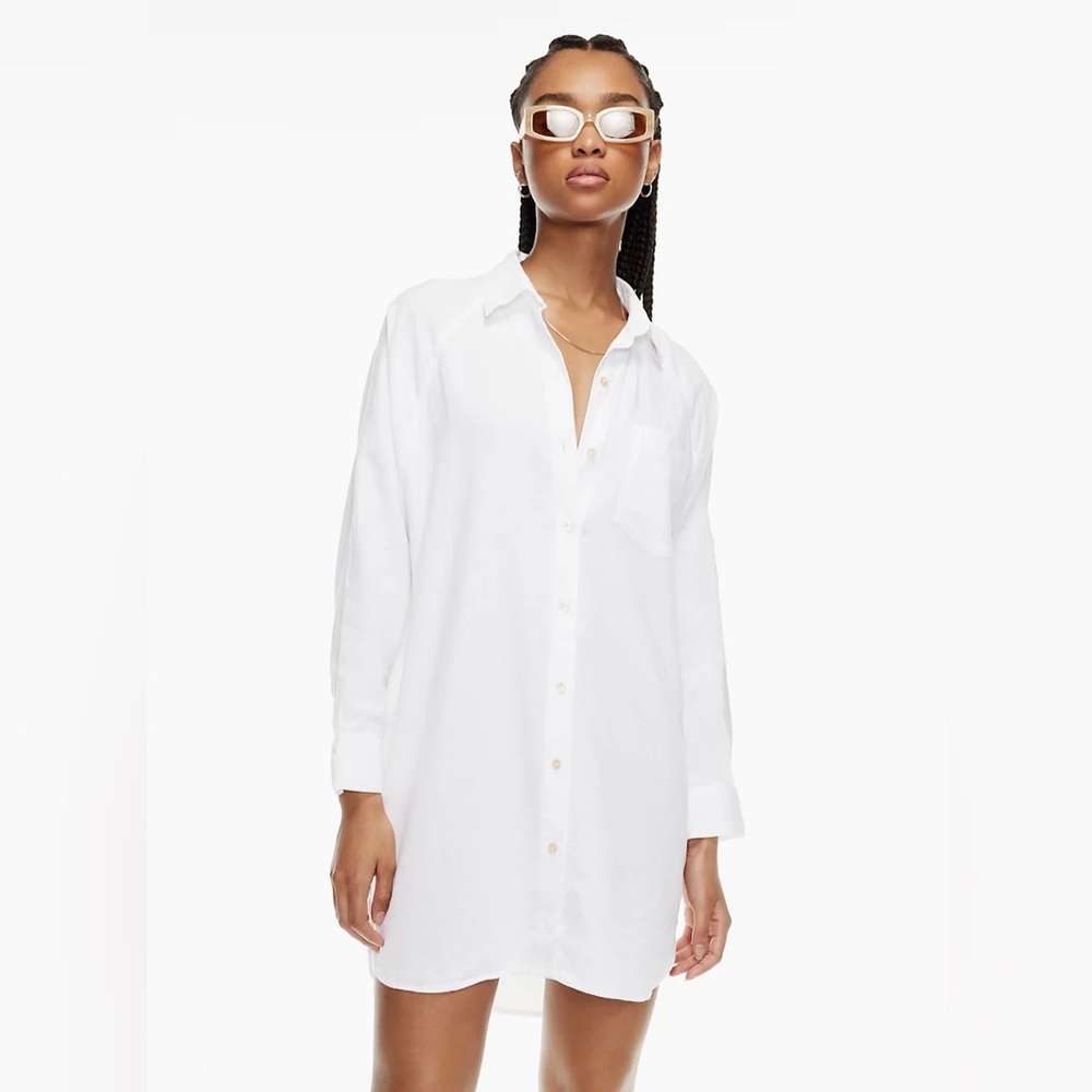 Aritzia Wilfred Free Boyfriend Linen Dress